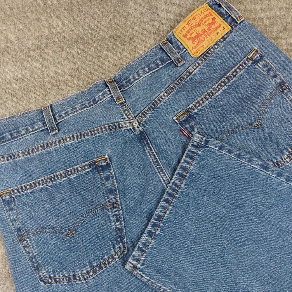 Levis 565 97 Jeans Mens 38x30(Fit38x29) Blue Loose Fit Straight Leg 100% Cotton